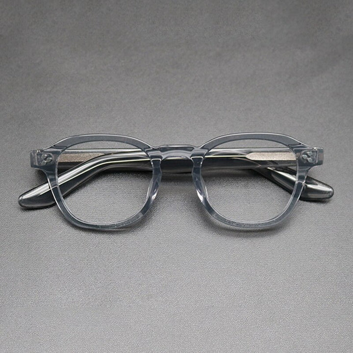 Gatenac Unisex Full Rim Square Acetate Frame Eyeglasses Gxyj684 Full Rim Gatenac Gray  