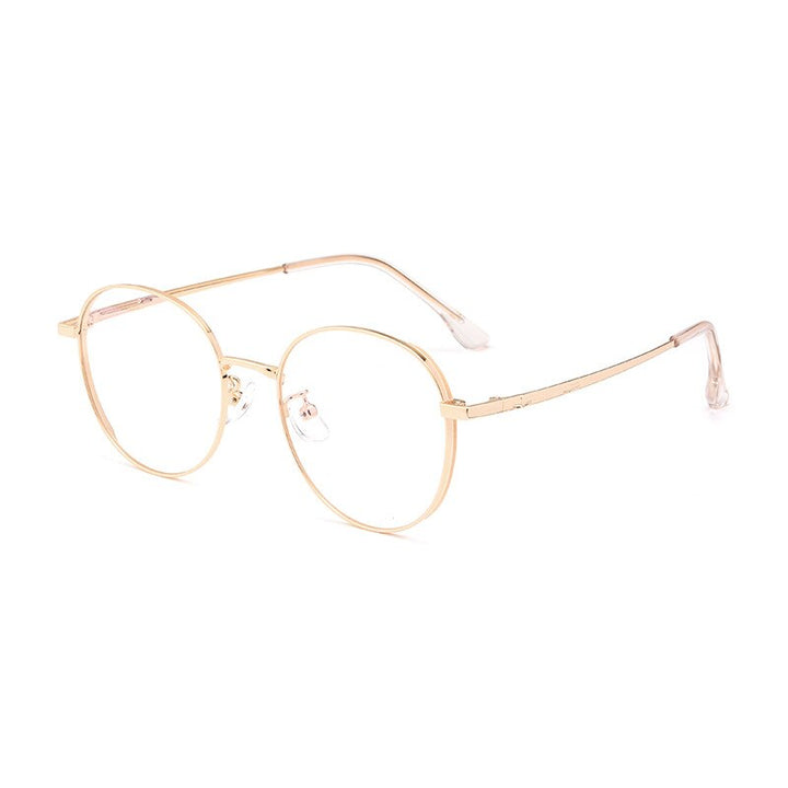 KatKani Women's Full Rim Round Alloy Frame Eyeglasses10443t Full Rim KatKani Eyeglasses Rose Gold  
