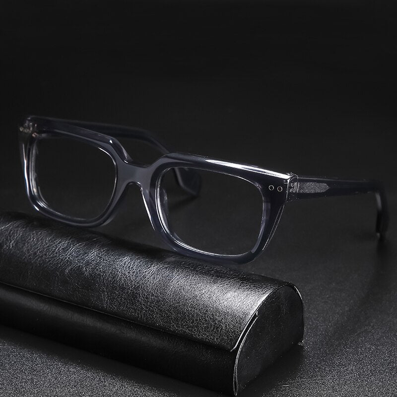Gatenac Unisex Full Rim Square Acetate Frame Eyeglasses Gxyj725 Full Rim Gatenac Gray  