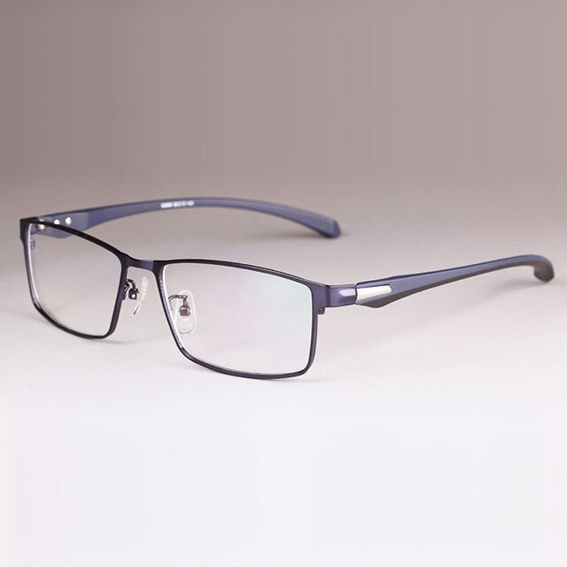 Men's Full Half Rim IP Electroplated Titanium Alloy Frame Eyeglasses 66071 Semi Rim Bclear full rim  blue  