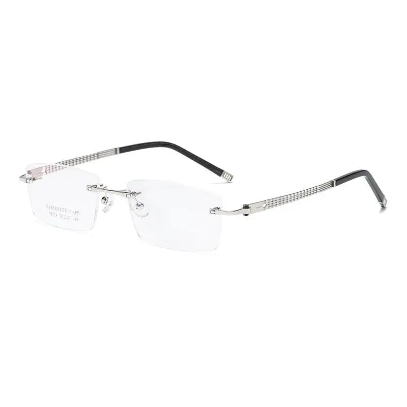 Zirosat 58129 Unisex Eyeglasses Square Rimless - silver