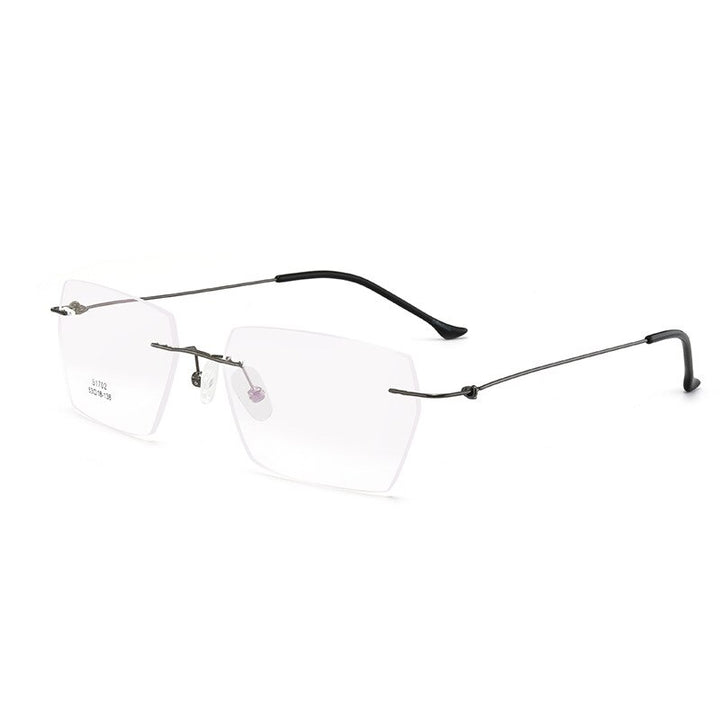 Men's Eyeglasses Titanium Alloy Rimless S1702 Rimless Gmei Optical Grey  