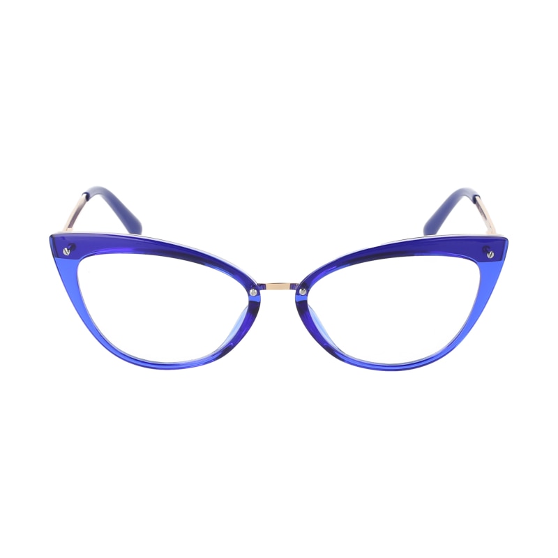 CCSpace Women's Full Rim Cat Eye Tr 90 Titanium Frame Eyeglasses 51102 Full Rim CCspace Blue China 