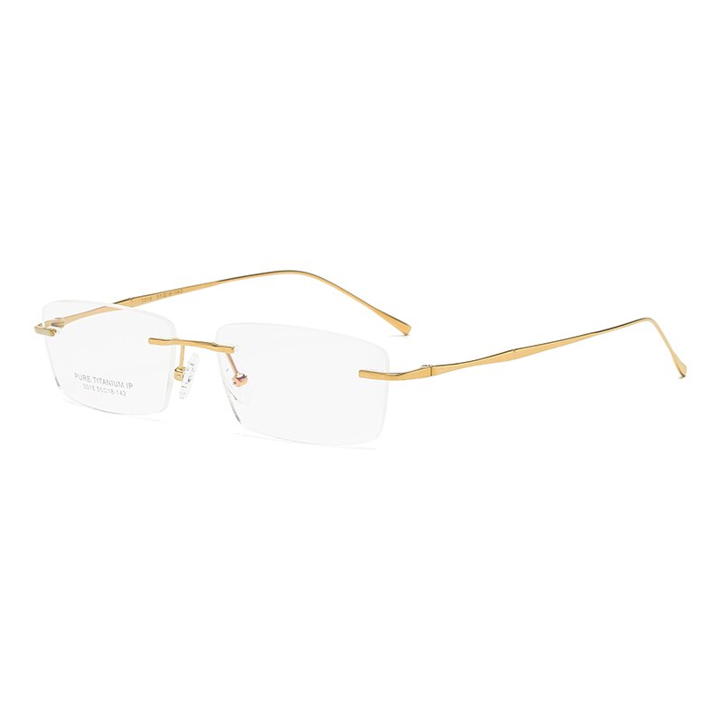 Zirosat 3018 Unisex Eyeglasses Pure Titanium Rimless Rimless Zirosat golden  