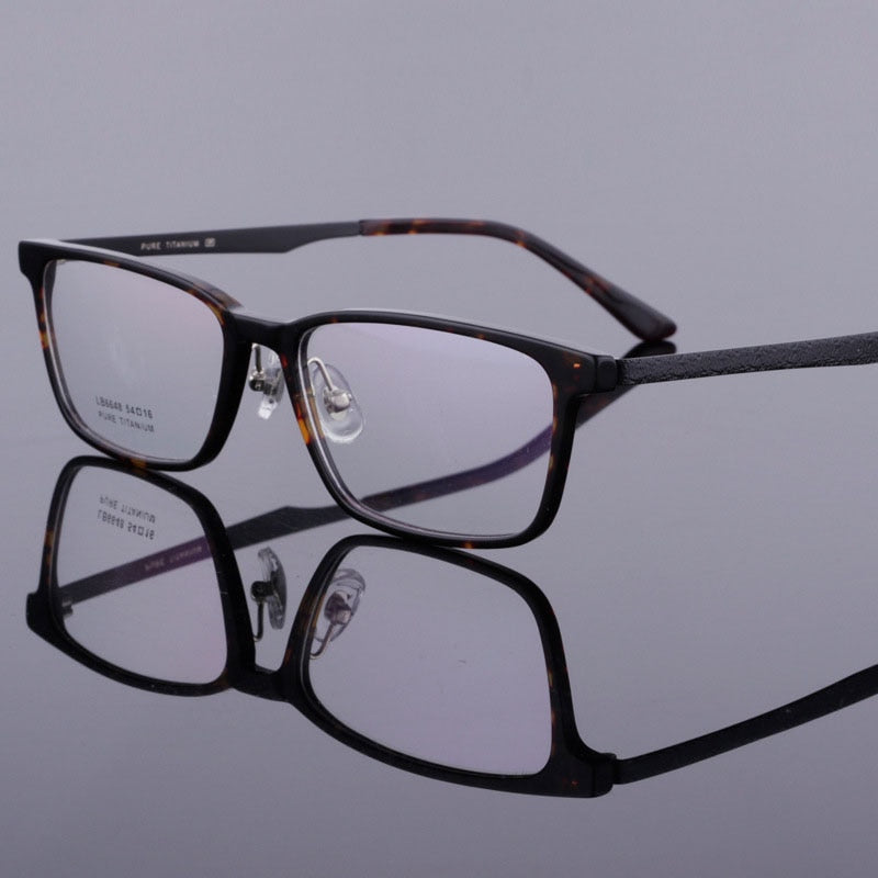 Men's Full Rim Titanium Acetate Frame Eyeglasses 6648 Full Rim Bclear   