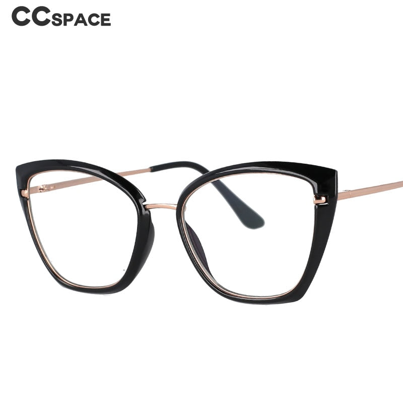 CCspace Women's Full Rim Square Cat Eye Resin Frame Eyeglasses 53012 Full Rim CCspace   