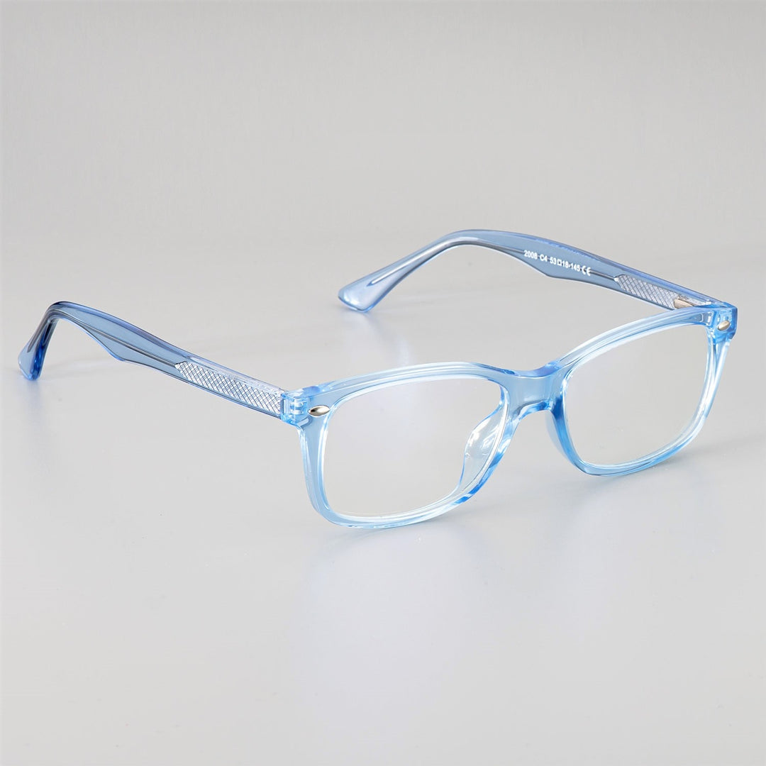 CCSpace Unisex Full Rim Square Tr 90 Titanium Frame Eyeglasses 51018 Full Rim CCspace blue  