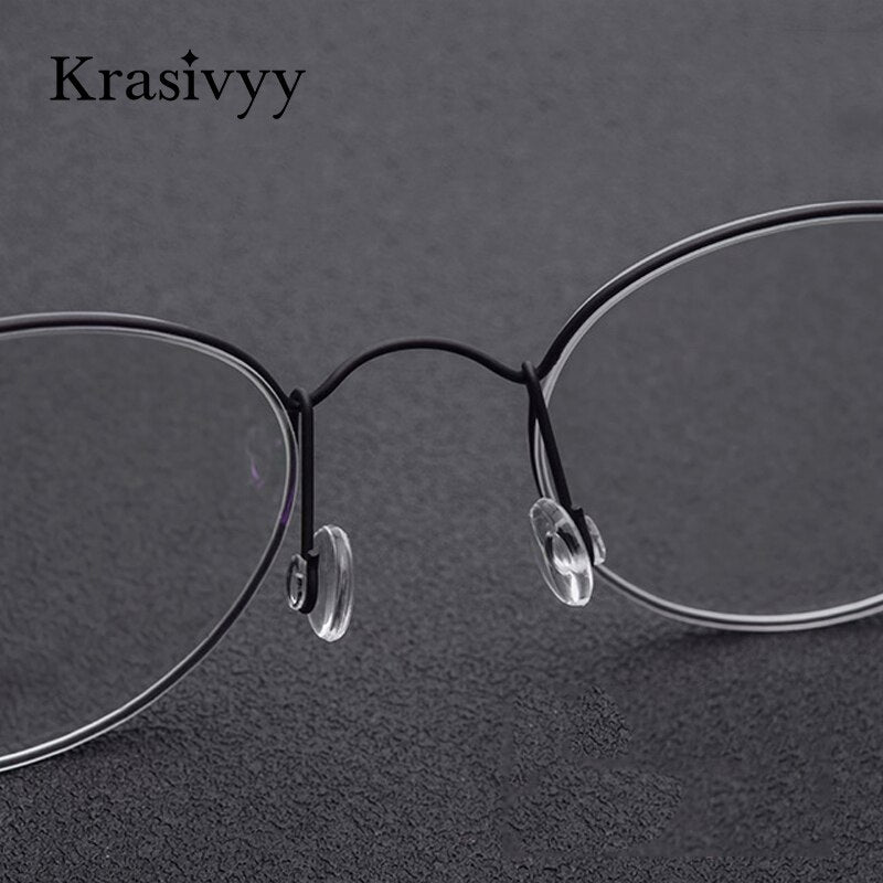 Krasivyy Men's Full Rim Round Screwless Titanium Eyeglasses Kr67510 Full Rim Krasivyy   