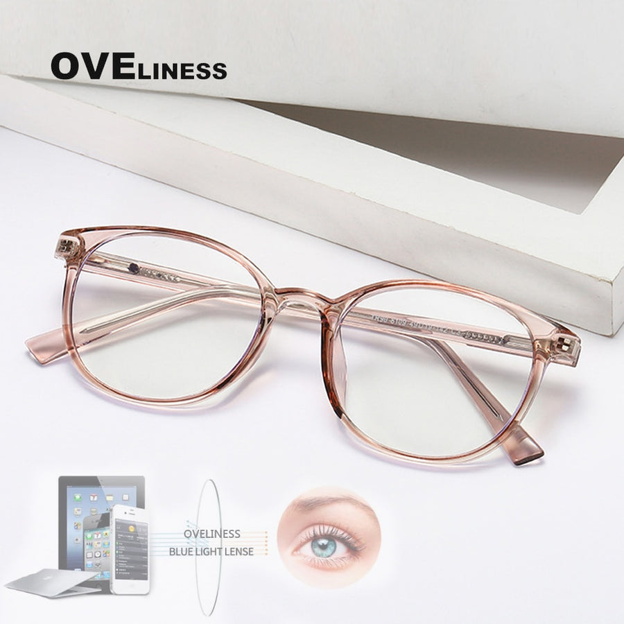 Oveliness Unisex Full Rim Round Square Tr 90 Titanium Eyeglasses 8109 Full Rim Oveliness   