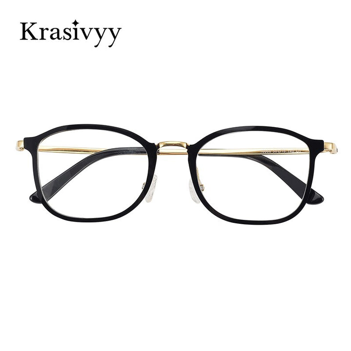 Krasivyy Men's Full Rim Square Tr 90 Titanium Eyeglasses Kr16066 Full Rim Krasivyy   