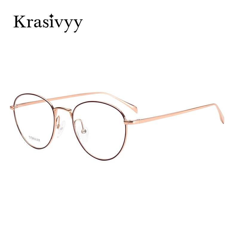 Krasivyy Unisex Full Rim Round Titanium Eyeglasses Kr16063 Full Rim Krasivyy   