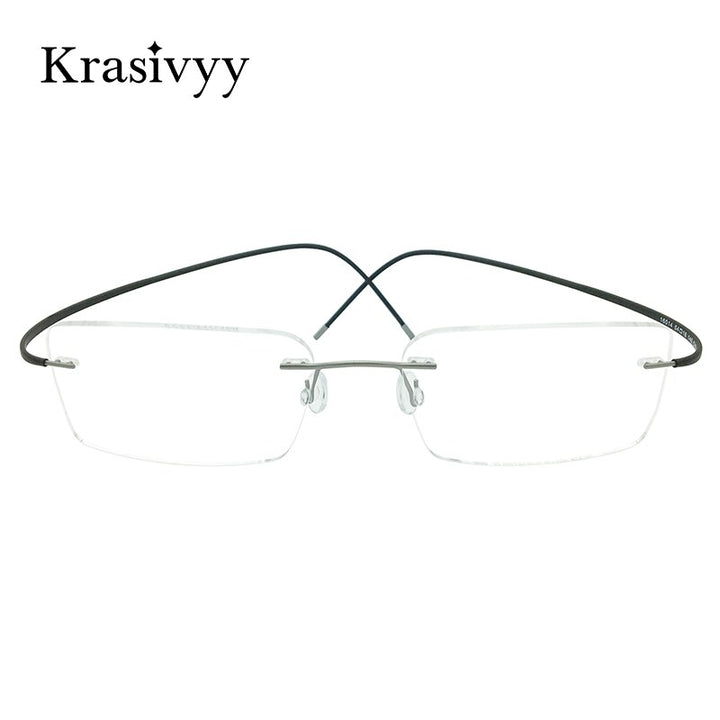 Krasivyy Unisex Rimless Square Titanium Eyeglasses Rimless Krasivyy   