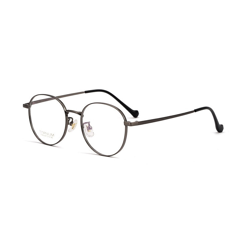 Hotochki Unisex Full Rim Polygon Beta Titanium Frame Eyeglasses 3933 Full Rim Hotochki gray  