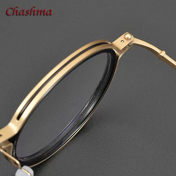 Chashma Ochki Unisex Full Rim Round Titanium Acetate Eyeglasses Z012 Full Rim Chashma Ochki   