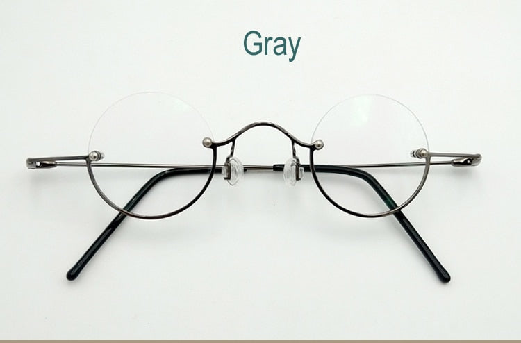 Unisex Round Semi Rim Reading Glasses Stainless Steel Frame Reading Glasses Yujo China 0 gray