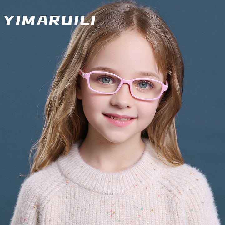 Yimaruili Unisex Children's Full Rim Square Acrylic Frame Eyeglasses F1676 Full Rim Yimaruili Eyeglasses   