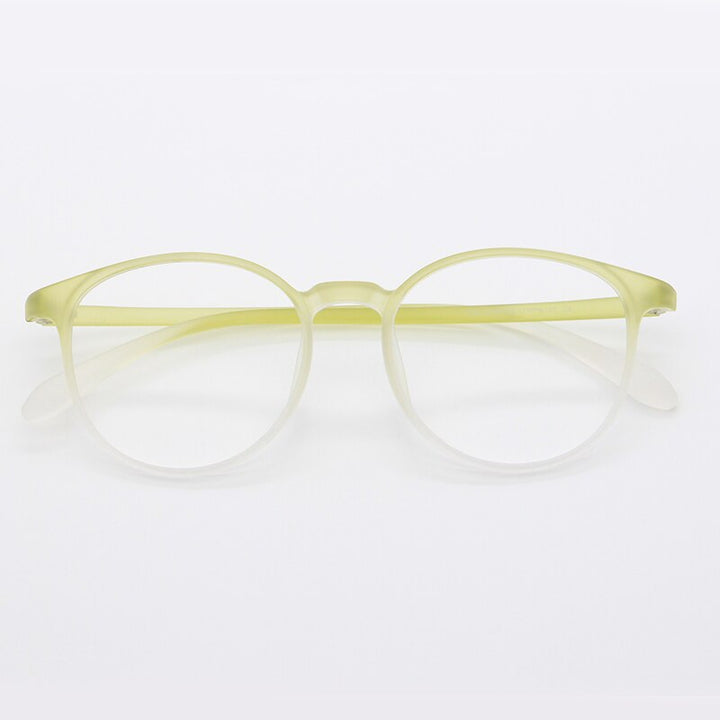 Unisex Full Rim Round TR-90 Titanium Frame Eyeglasses My7003 Full Rim Bclear Gradient green  
