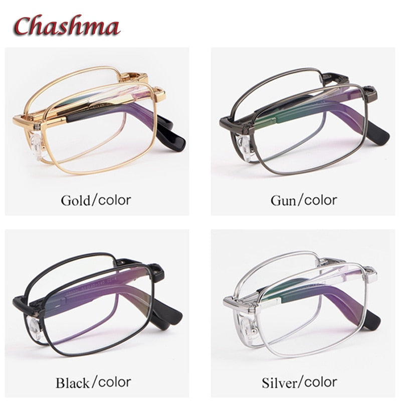 Chashma Ochki Unisex Full Rim Square Titanium Foldable Eyeglasses 8923 Full Rim Chashma Ochki   