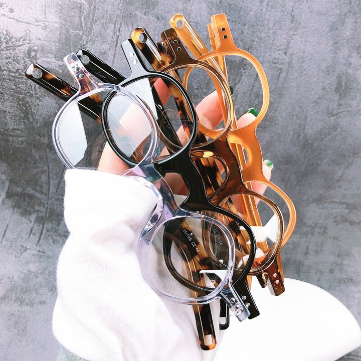 Muzz Men's Full Rim Asymmetric Square Circle Acetate Handcrafted Frame Eyeglasses S98209 Full Rim Muzz   