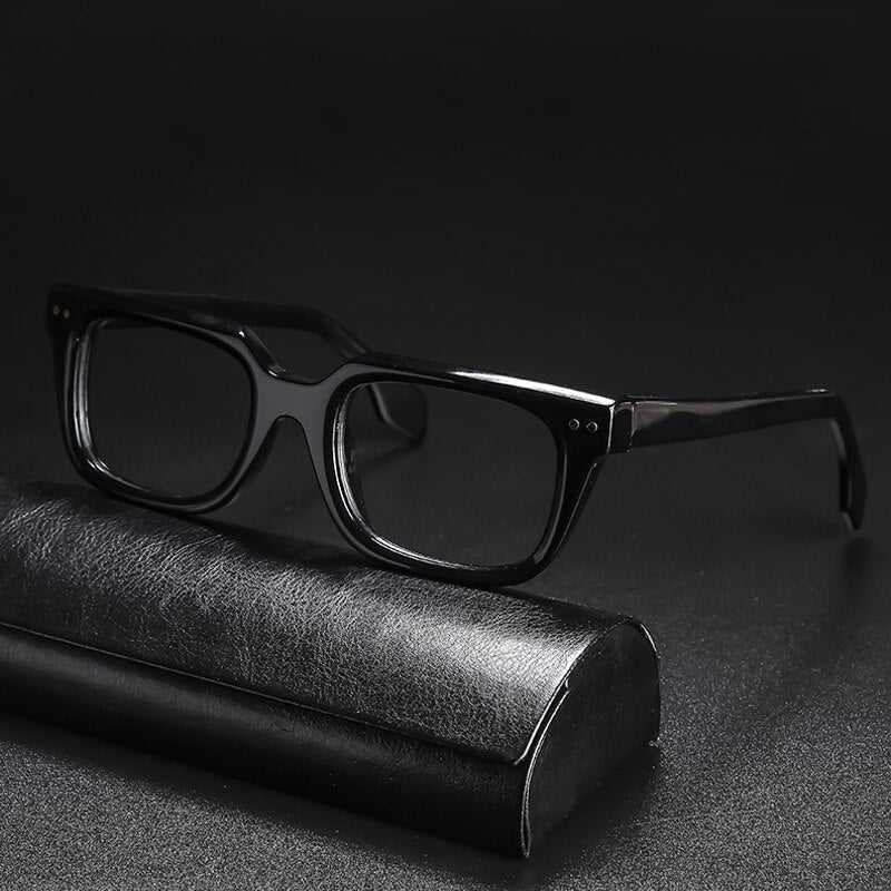Gatenac Unisex Full Rim Square Acetate Frame Eyeglasses Gxyj725 Full Rim Gatenac Black  