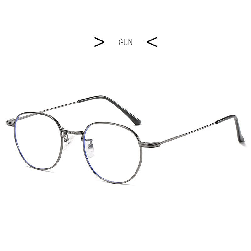 Hdcrafter Unisex Full Rim Round Titanium Frame Eyeglasses 6288 Full Rim Hdcrafter Eyeglasses Gun  