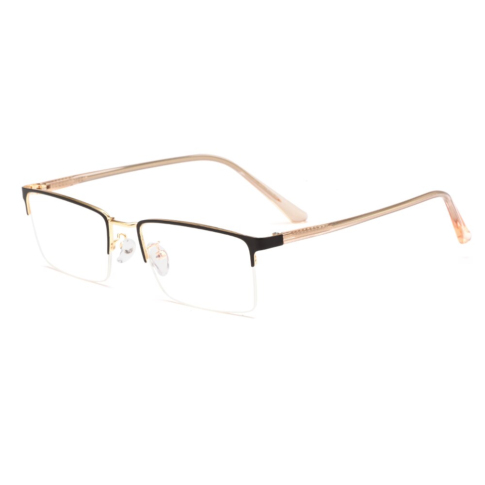 Men's Eyeglasses Semi Rim Metal Alloy Acetate Frame M18046 Semi Rim Gmei Optical C14  