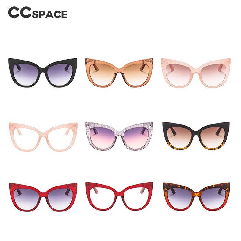 CCSpace Women's Full Rim Oversized Square Cat Eye Resin Frame Eyeglasses 46631 Full Rim CCspace   