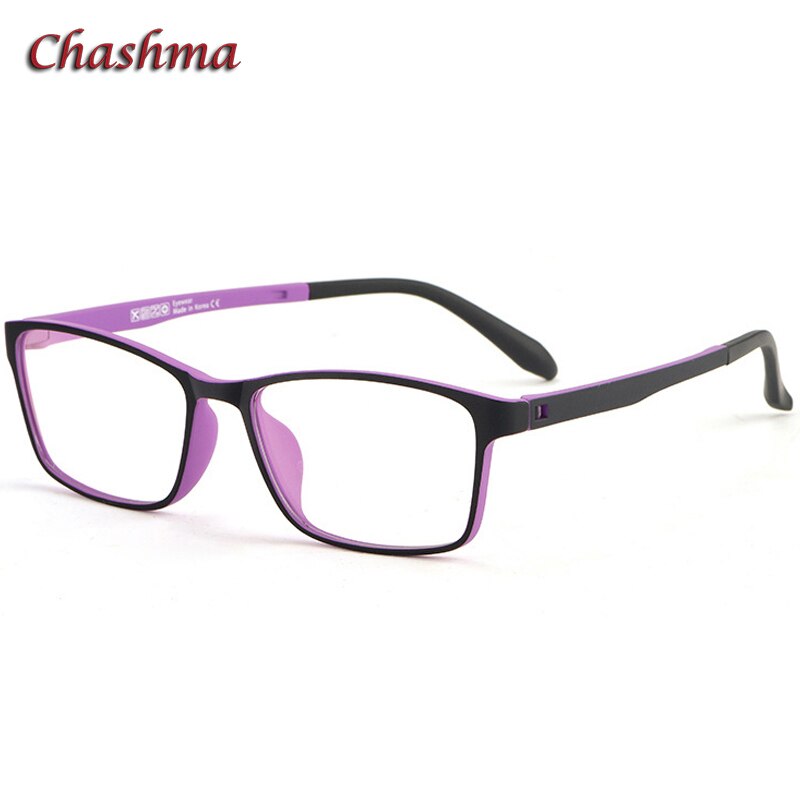 Chashma Ochki Unisex Full Rim Square Tr 90 Titanium Eyeglasses 8870 Full Rim Chashma Ochki Black Purple  