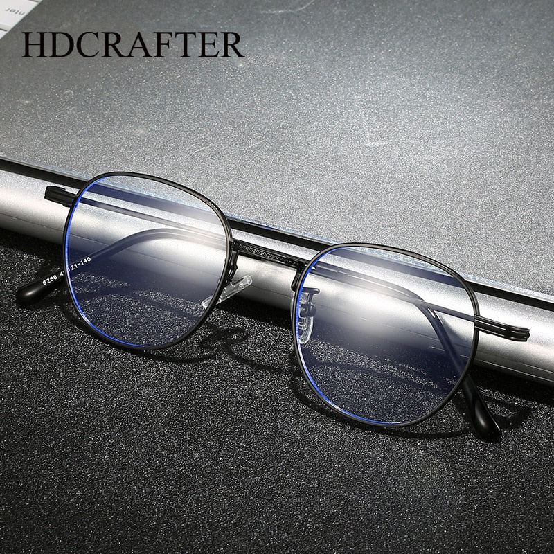Hdcrafter Unisex Full Rim Round Titanium Frame Eyeglasses 6288 Full Rim Hdcrafter Eyeglasses   