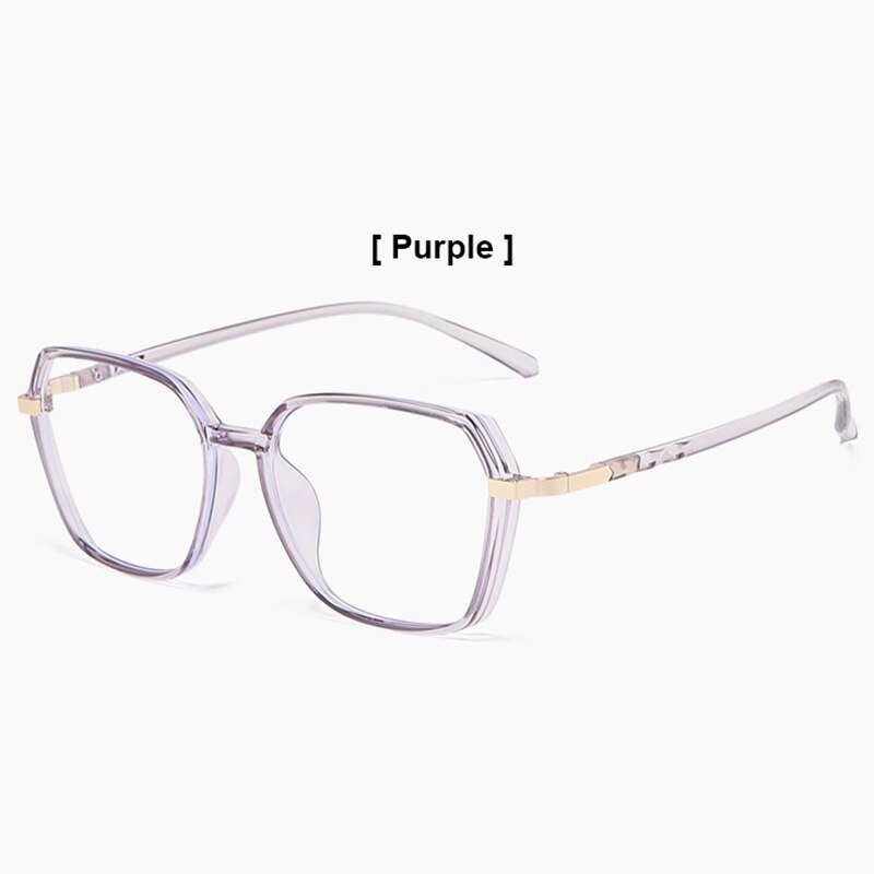 Hotony Women's Full Rim Geometric Acetate Frame Eyeglasses 1530 Full Rim Hotony Purple  