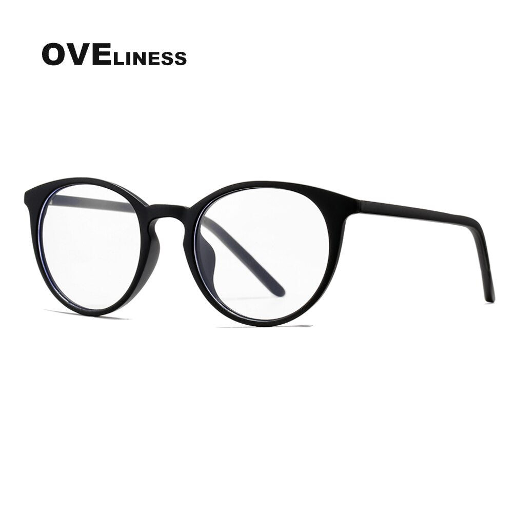 Oveliness Unisex Full Rim Round Tr 90 Titanium Eyeglasses 7251 Full Rim Oveliness black  
