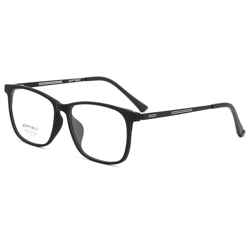 Men's Eyeglasses Ultralight Tr90 Pure Titanium Square Large Size 9825 Frame Gmei Optical Black  