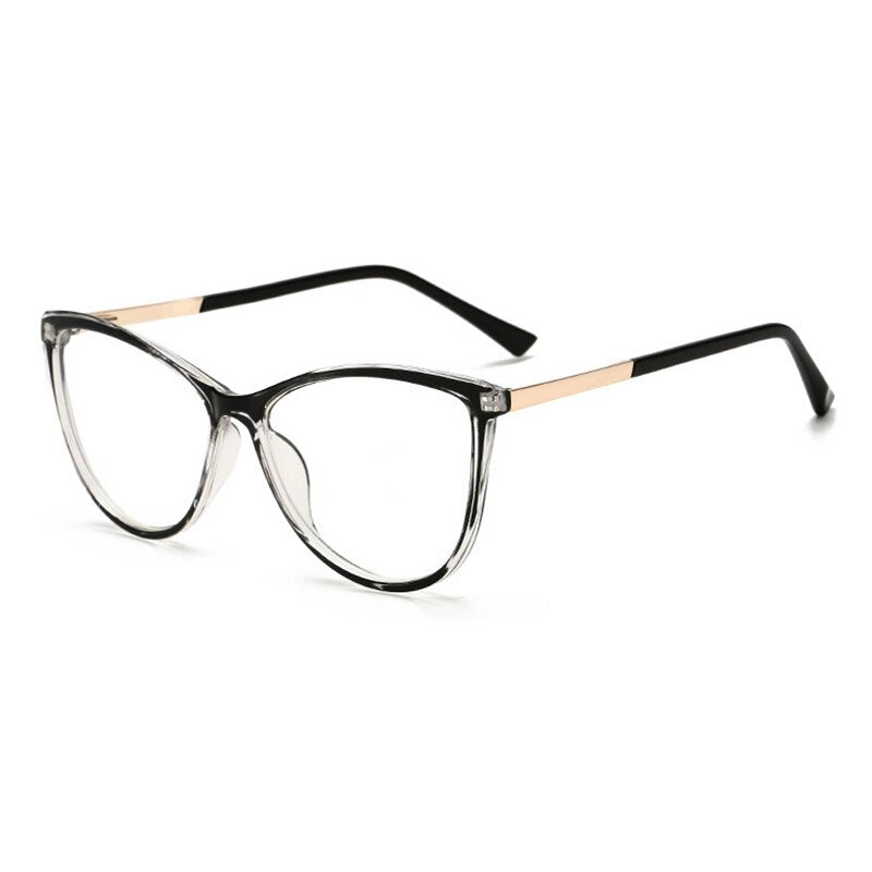 Hotony Unisex Full Rim Cat Eye Alloy Frame Eyeglasses 32002 Full Rim Hotony black  