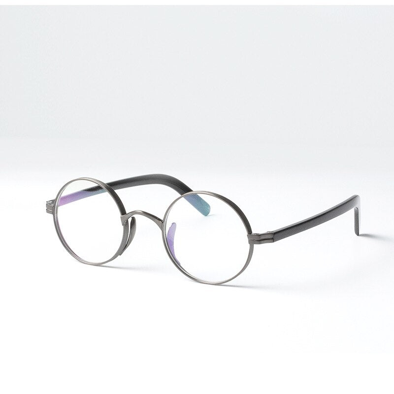 Aissuarvey Full Round Rim Titanium Acetate Frame Unisex Eyeglasses Frame Aissuarvey Eyeglasses gray  