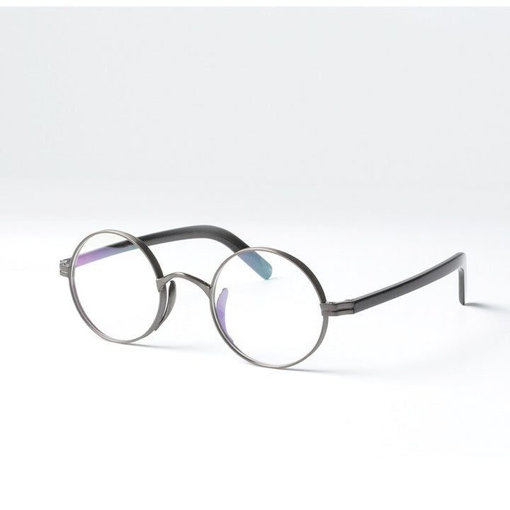 Aissuarvey Full Round Rim Titanium Acetate Frame Unisex Eyeglasses Frame Aissuarvey Eyeglasses gray  