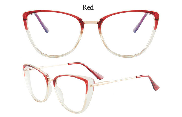 Hotony Women's Full Rim TR 90 Resin Cat Eye Frame Eyeglasses 7033 Full Rim Hotony   