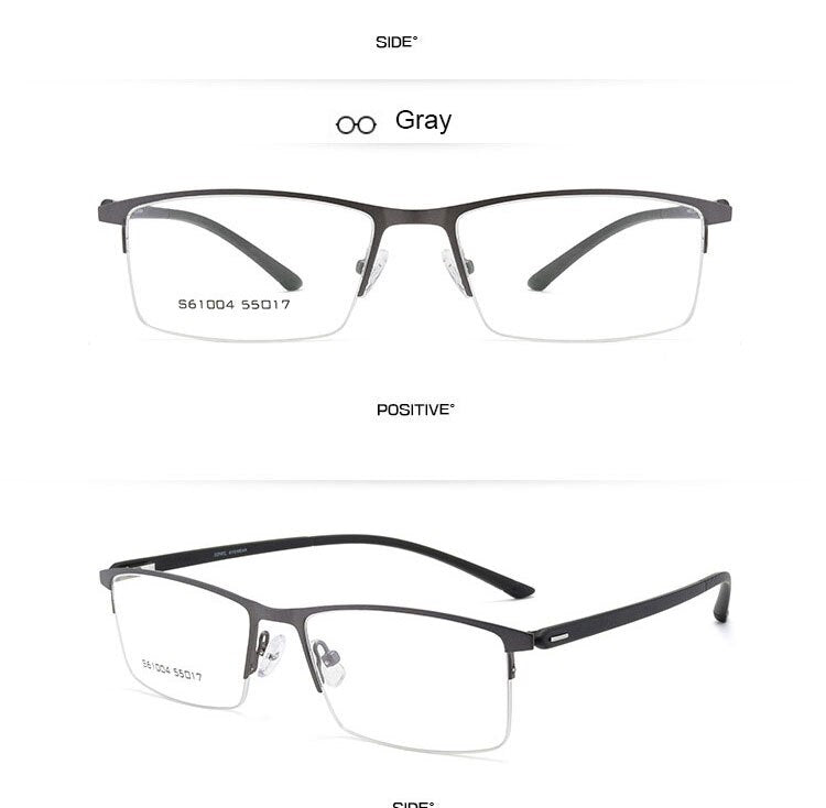 Hotochki Men's Semi Rim Alloy Frame Eyeglasses S61004 Semi Rim Hotochki   