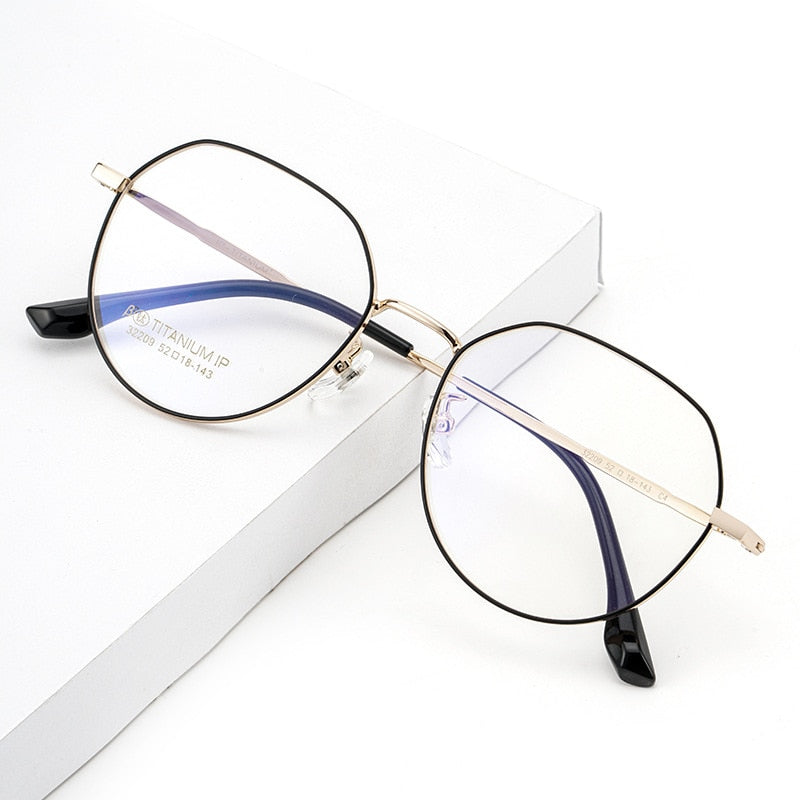 Yimaruili Unisex Full Rim Polygon TR 90 Resin β Titanium Frame Eyeglasses 32209 Full Rim Yimaruili Eyeglasses   