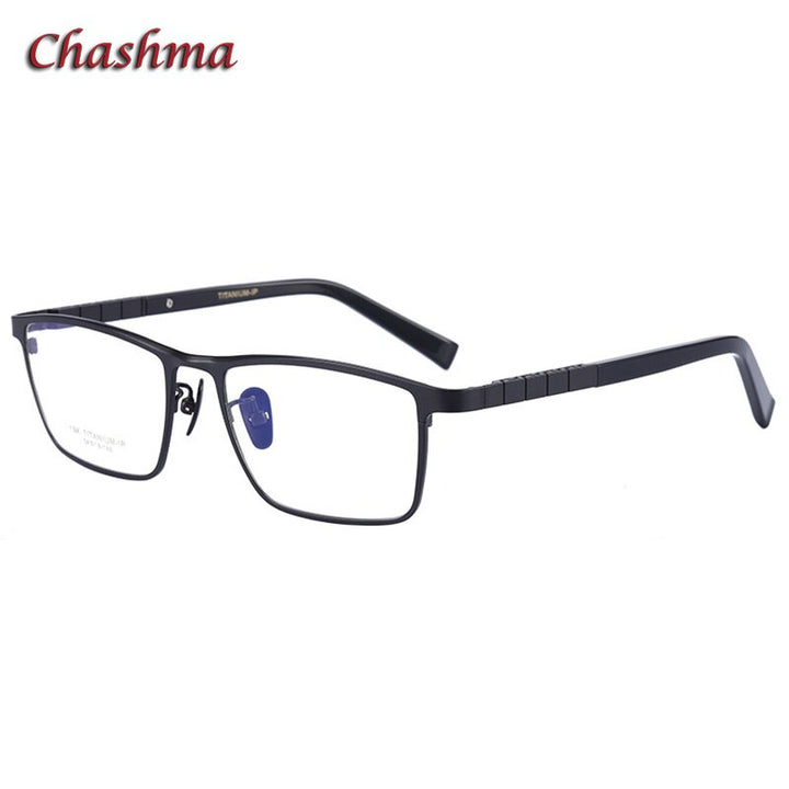Chashma Ochki Men's Full Rim Square Titanium Eyeglasses 91067 Full Rim Chashma Ochki   
