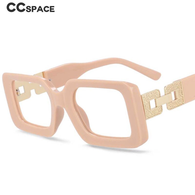 CCspace Unisex Full Rim Oversized Square Resin Frame Eyeglasses 54038 Full Rim CCspace   