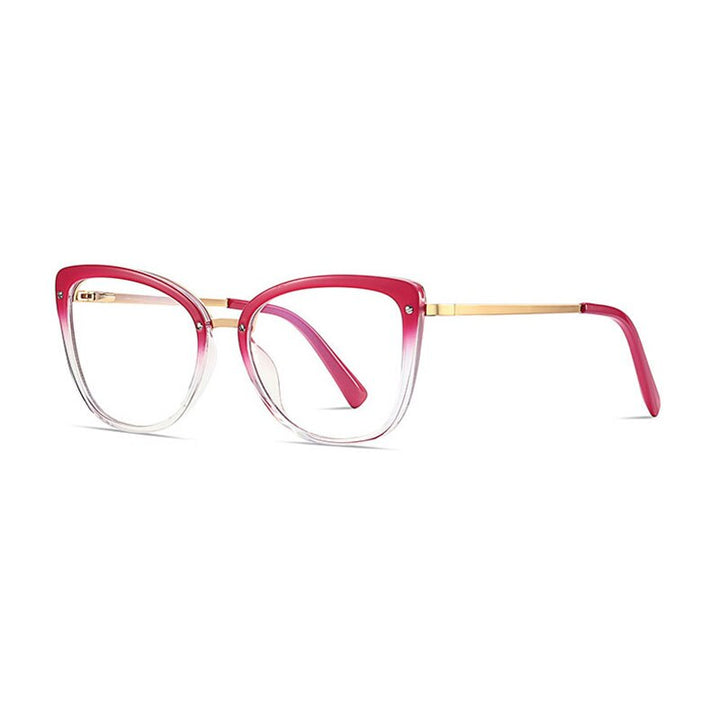Hotony Women's Full Rim Square TR 90 Frame Eyeglasses 2076 Full Rim Hotony Red  