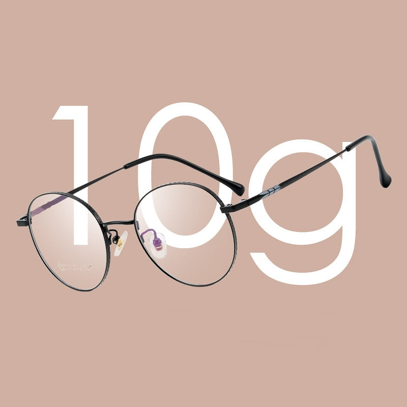 KatKani Unisex Full Rim Round Titanium Frame Eyeglasses 2065 Full Rim KatKani Eyeglasses   