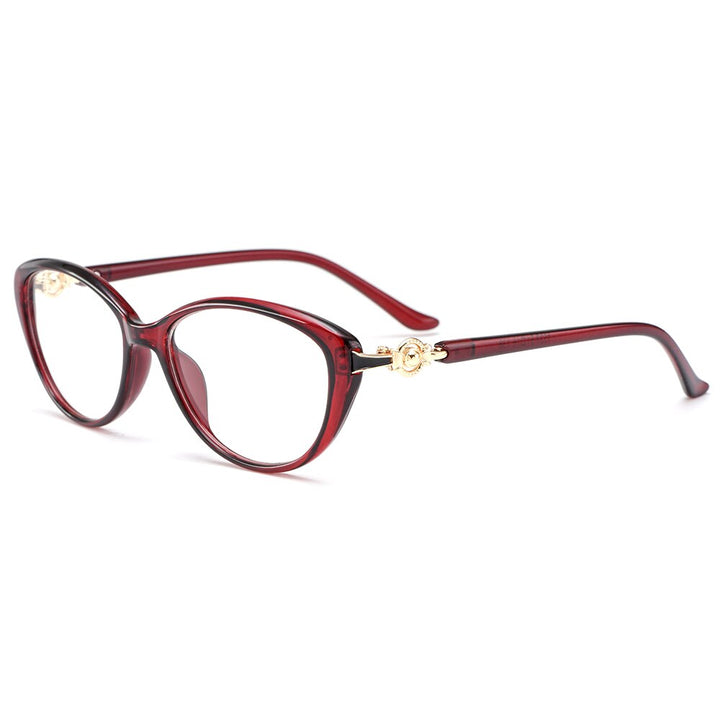 Women's Eyeglasses Ultralight Tr90 Cat Eye M1537 Frame Gmei Optical C4  