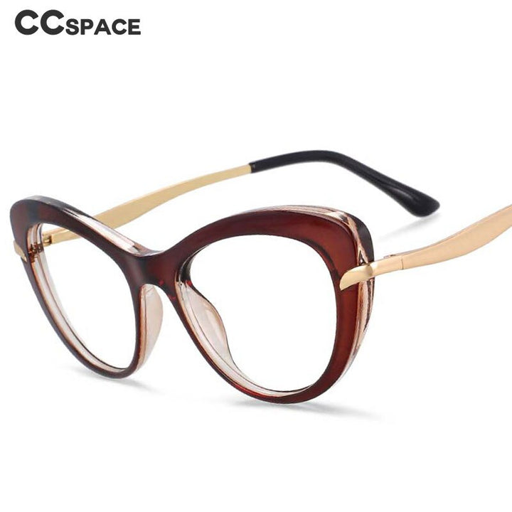CCSpace Women's Full Rim Cat Eye Tr 90 Titanium Frame Eyeglasses 54024 Full Rim CCspace   