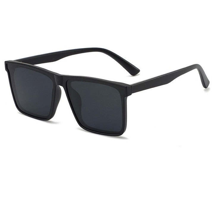 KatKani Men's Full Rim TR 90 Resin Square Frame Polarized Sunglasses K808 Sunglasses KatKani Sunglasses Matte Black Gray Other 