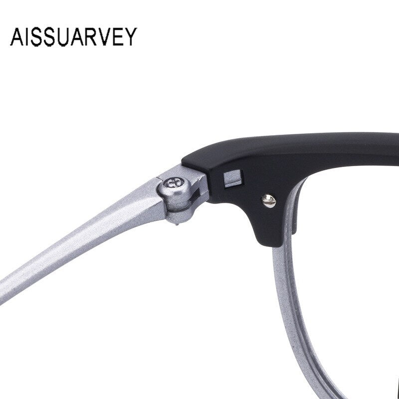 Aissuarvey Ultem Metal Round Full Rim Frame Unisex Eyeglasses Acetate Temples 9006 Full Rim Aissuarvey Eyeglasses   