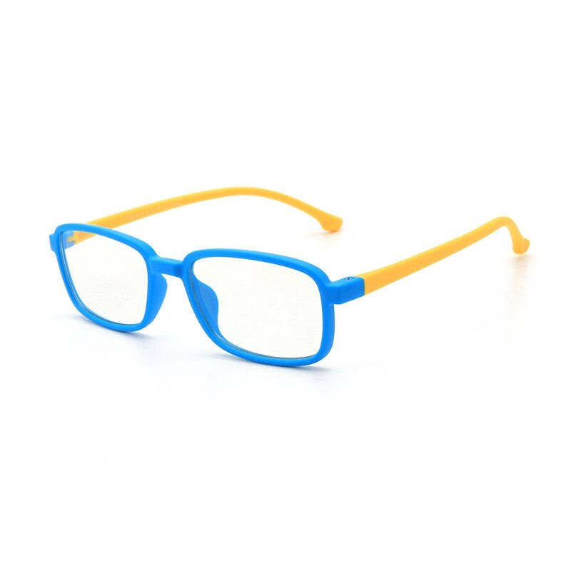 Yimaruili Unisex Children's Full Rim Silicone Frame Eyeglasses F8244 Full Rim Yimaruili Eyeglasses Blue Yellow  