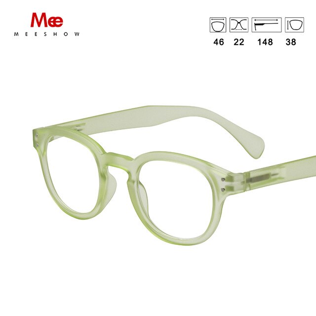 Women's Reading Glasses Anti-reflective +100 To +350 Reading Glasses MeeShow +100 LIGHT GREEN 