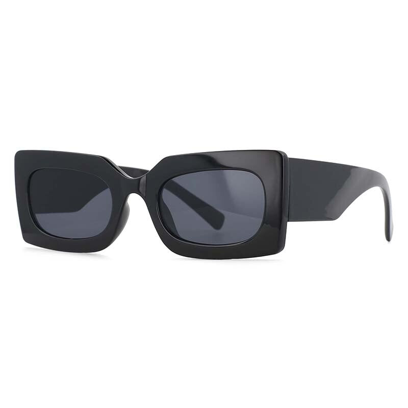 CCSpace Women's Full Rim Rectangle Resin Punk Frame Sunglasses 53592 Sunglasses CCspace Sunglasses black  