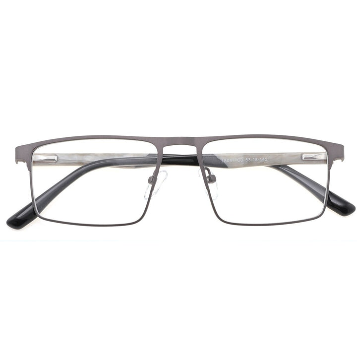 Laoyehui Men's Eyeglasses Square Alloy Reading Glasses 18407 Reading Glasses Laoyehui 0 Grey 